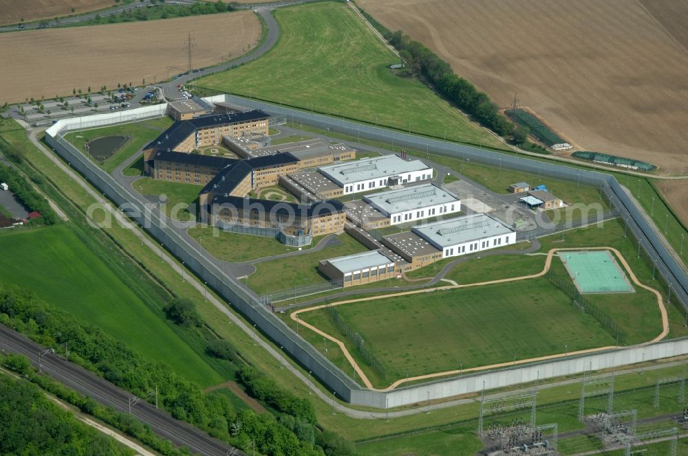 Aerial image Rosdorf - Prison grounds and high security fence Prison Am grossen Sieke in the district Grone in Rosdorf in the state Lower Saxony, Germany