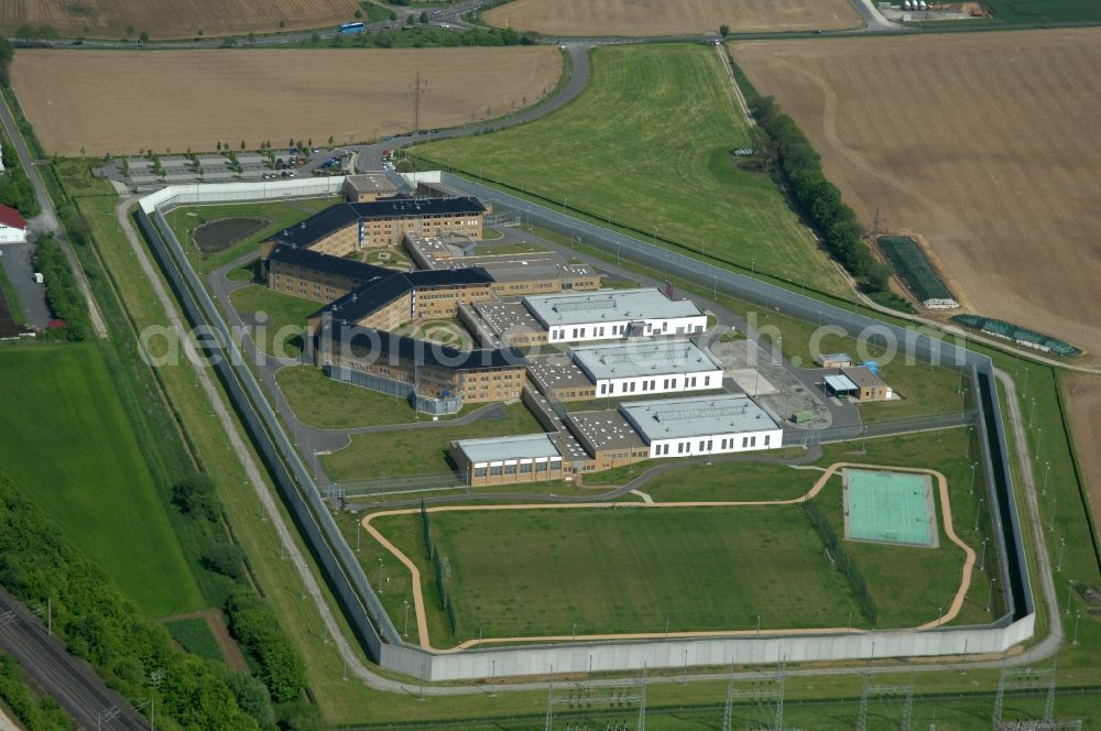 Aerial photograph Rosdorf - Prison grounds and high security fence Prison Am grossen Sieke in the district Grone in Rosdorf in the state Lower Saxony, Germany