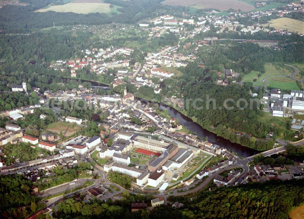 Waldheim from the bird's eye view: Justizvollzugsanstalt Waldheim (034327) 99-0 Dresdener Str. 1 A 04736 Waldheim