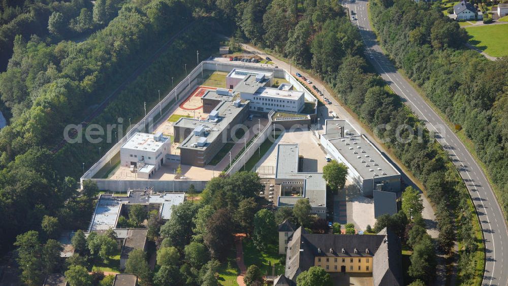 Attendorn from the bird's eye view: Blick auf die JVA Justizvollzugsanstalt Attendorn am Biggeweg. Prison Attendorn in North Rhine-Westphalia.