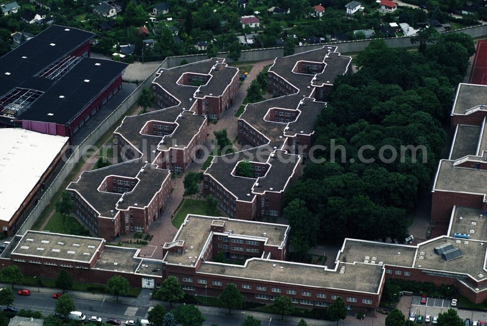 Aerial image Berlin - JVA prison - juvenile detention Berlin Tegel