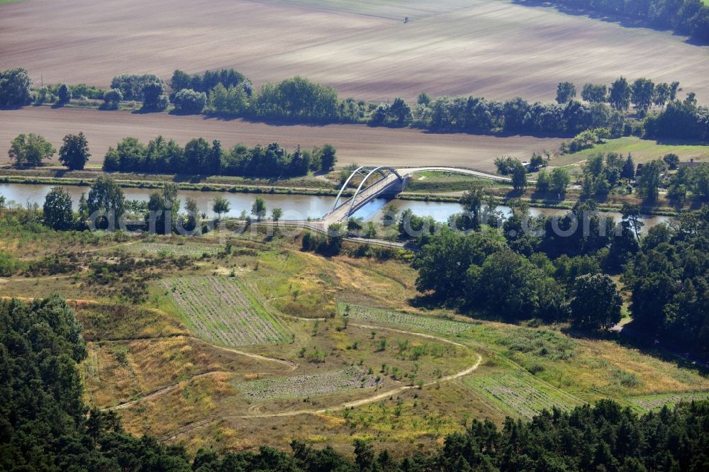 Kade OT Kader Schleuse from above - The Kader bridge over the Elbe-Havel-Canel in the state Saxony-Anhalt