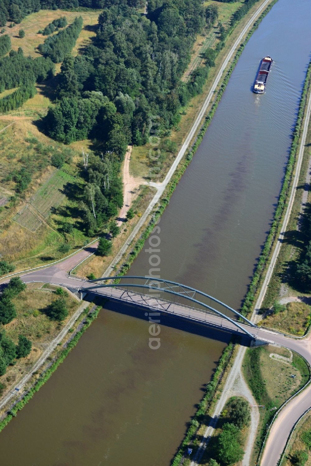 Kade OT Kader Schleuse from above - The Kader bridge over the Elbe-Havel-Canel in the state Saxony-Anhalt