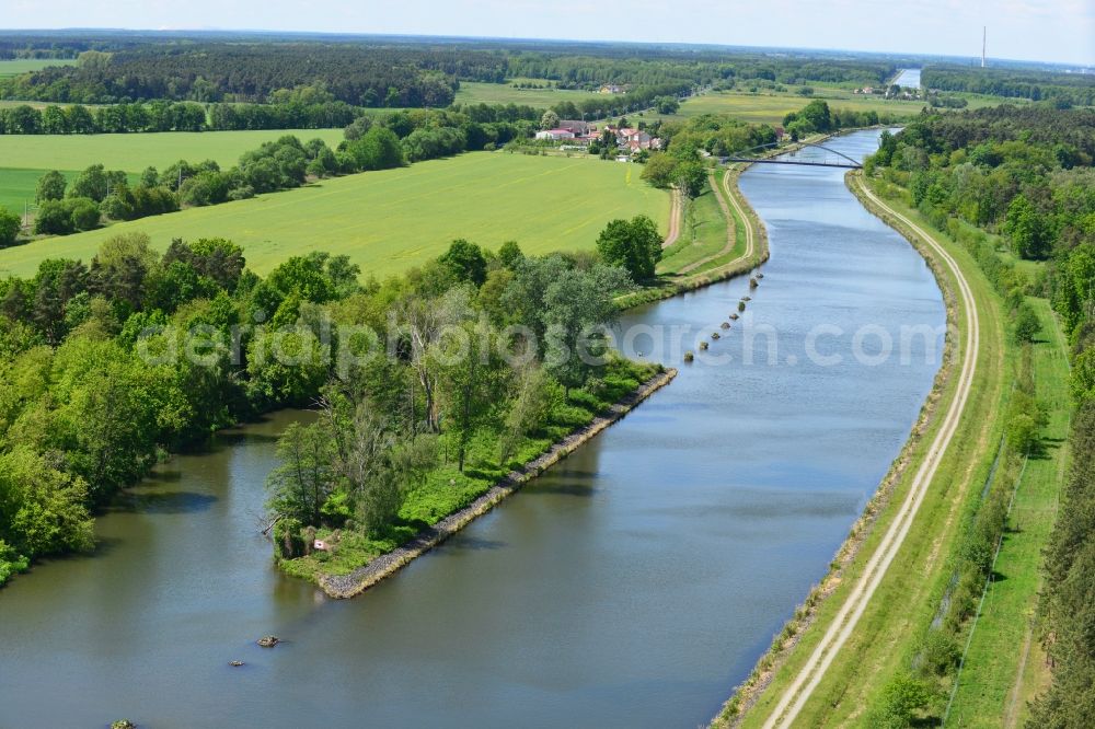 Kade OT Kader Schleuse from above - The Kader bridge over the Elbe-Havel-Canel in the state Saxony-Anhalt