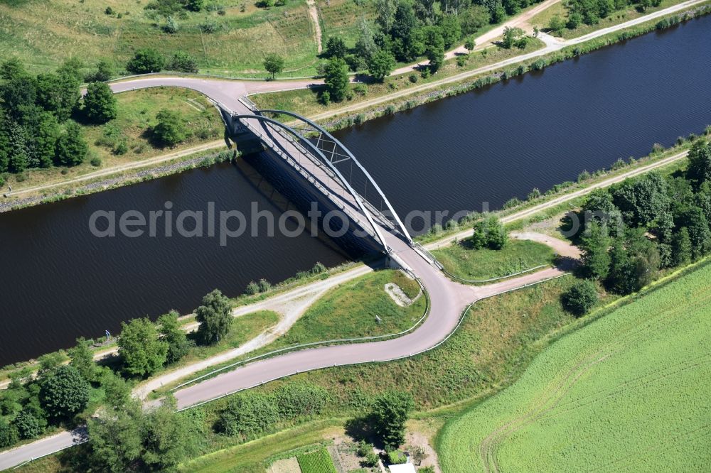 Kade from above - Kader bridge over the Elbe-Havel-Canel in the state Saxony-Anhalt