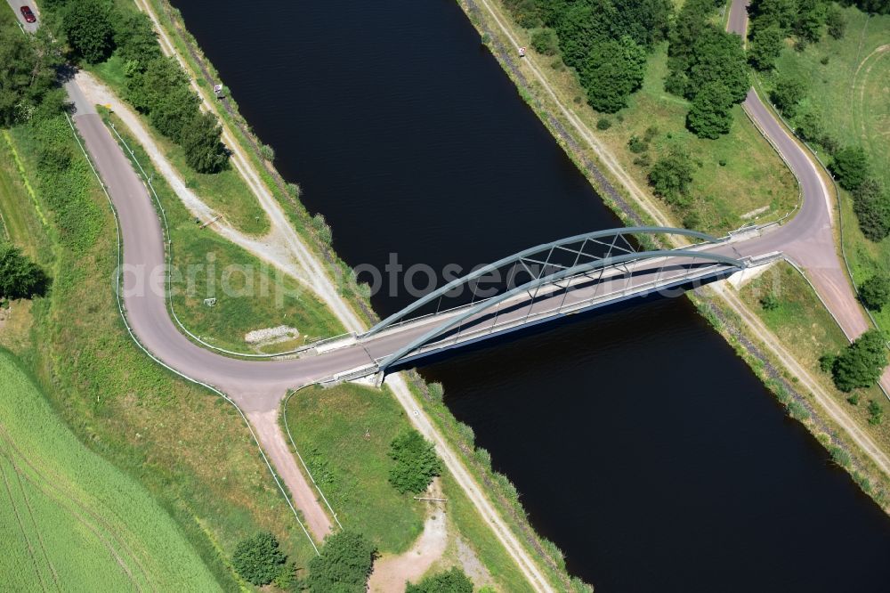 Aerial image Kade - Kader bridge over the Elbe-Havel-Canel in the state Saxony-Anhalt