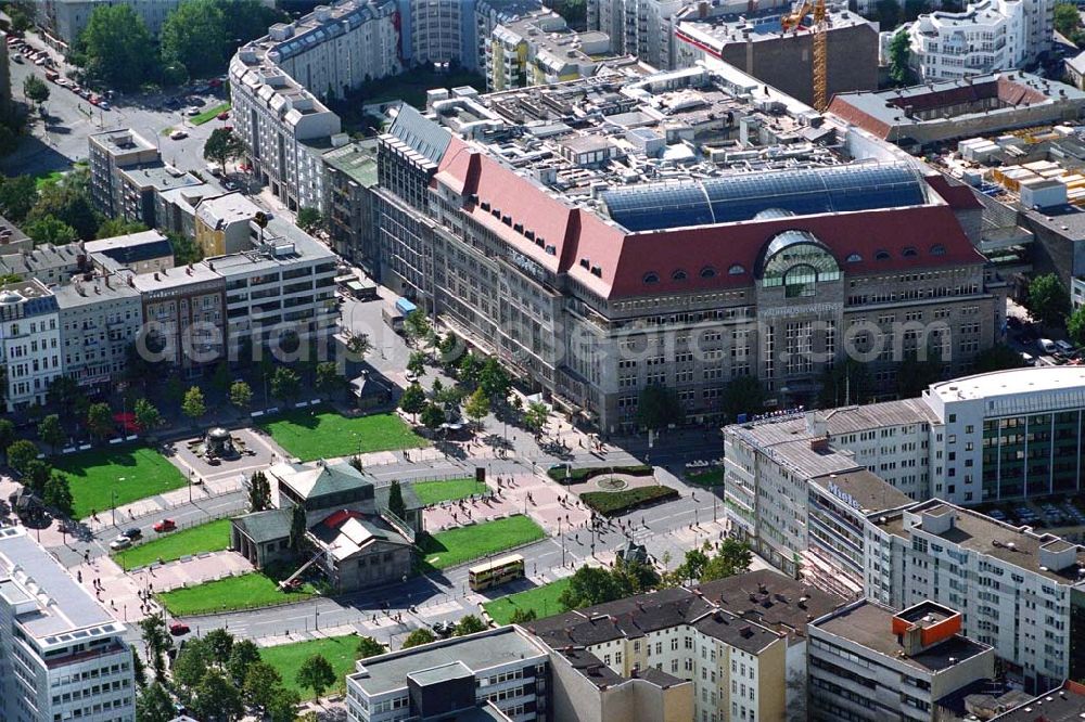 Berlin - Charlottenburg from the bird's eye view: KaDeWe am Kurfürstendamm