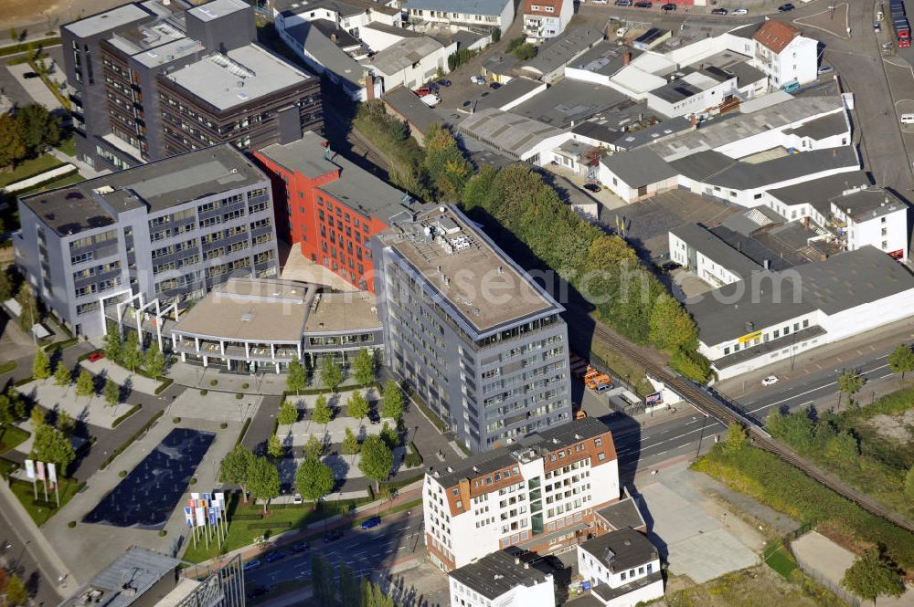 Aerial image Bremen - Die Büro- und Geschäftsgebäude des Kaffee Quartier in der Lloydstrasse 4-6 in Bremen. Der Vermieter ist die H. Siedentopf GmbH. The office and buisnes building Kaffee Quartier in the Lloydstrasse 4-6 in Bremen.