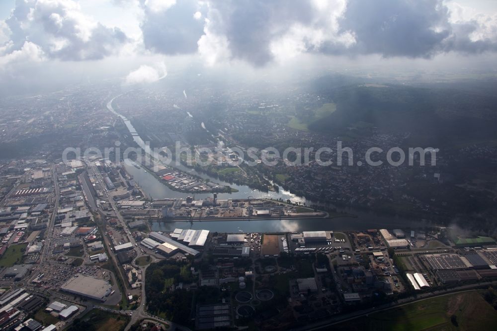 Aerial photograph Bamberg - Quays and boat moorings at the port of the inland port Main in the district Gaustadt in Bamberg in the state Bavaria