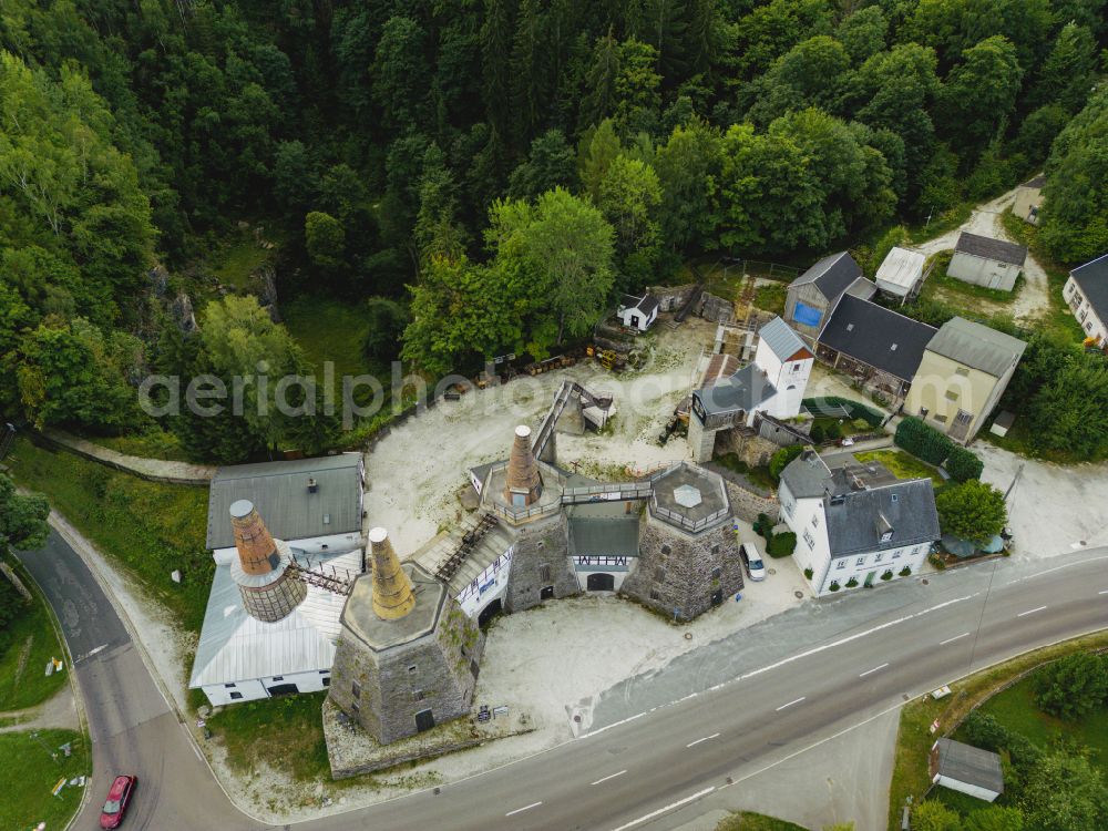 Pockau-Lengefeld from the bird's eye view: The Lengefeld lime works was a lime mine southwest of the Saxon town of Pockau-Lengefeld in the Ore Mountains in Pockau-Lengefeld in the state of Saxony, Germany