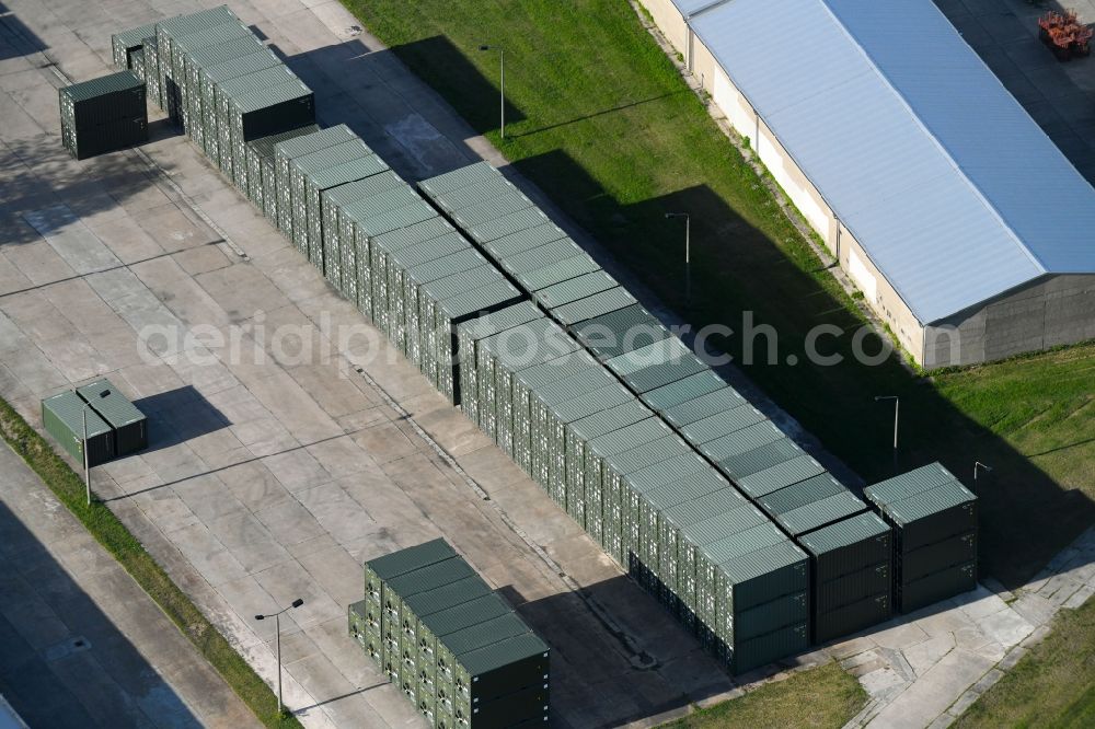 Aerial image Zeithain - Building and production halls on the premises of Kampfmittelbeseitigungsdienst KMBD in Zeithain in the state Saxony, Germany