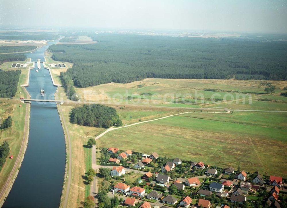 Hohenwarthe from above - Blick auf die Brücke bei Hohenwarthe. Ein Ausbauprojekt des Wasserstraßenneubauamtes Magdeburg.