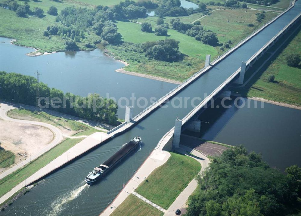 Aerial image Hohenwarthe - Blick auf die Brücke bei Hohenwarthe. Ein Ausbauprojekt des Wasserstraßenneubauamtes Magdeburg.