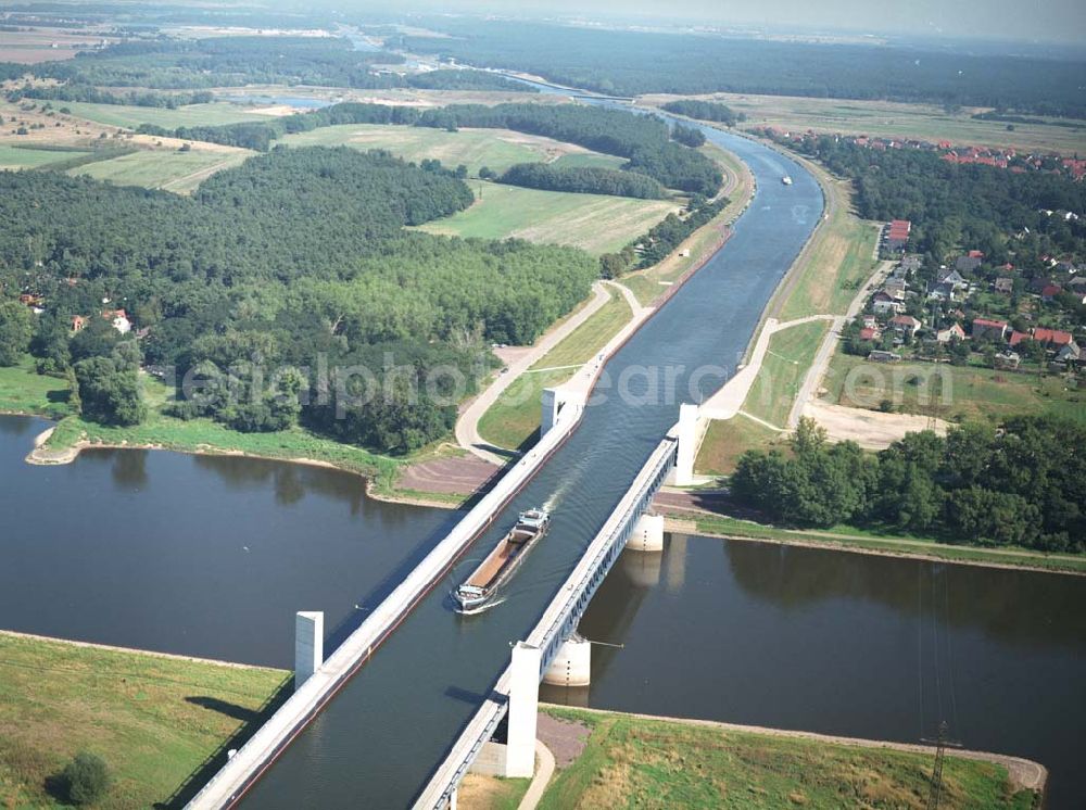 Hohenwarthe from above - Blick auf die Brücke bei Hohenwarthe. Ein Ausbauprojekt des Wasserstraßenneubauamtes Magdeburg.