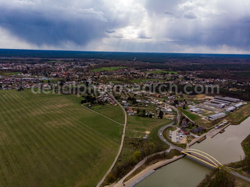 Aerial image Finowfurt - Channel and riparian areas of Oder-Havel-Kanal in Finowfurt in the state Brandenburg