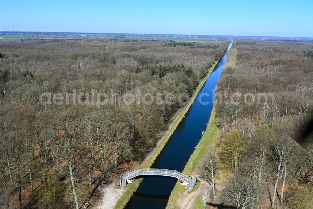 Göhren from above - Canal course and shore areas of the connecting canal Stoerwasserstrasse in Goehren in the state Mecklenburg - Western Pomerania, Germany