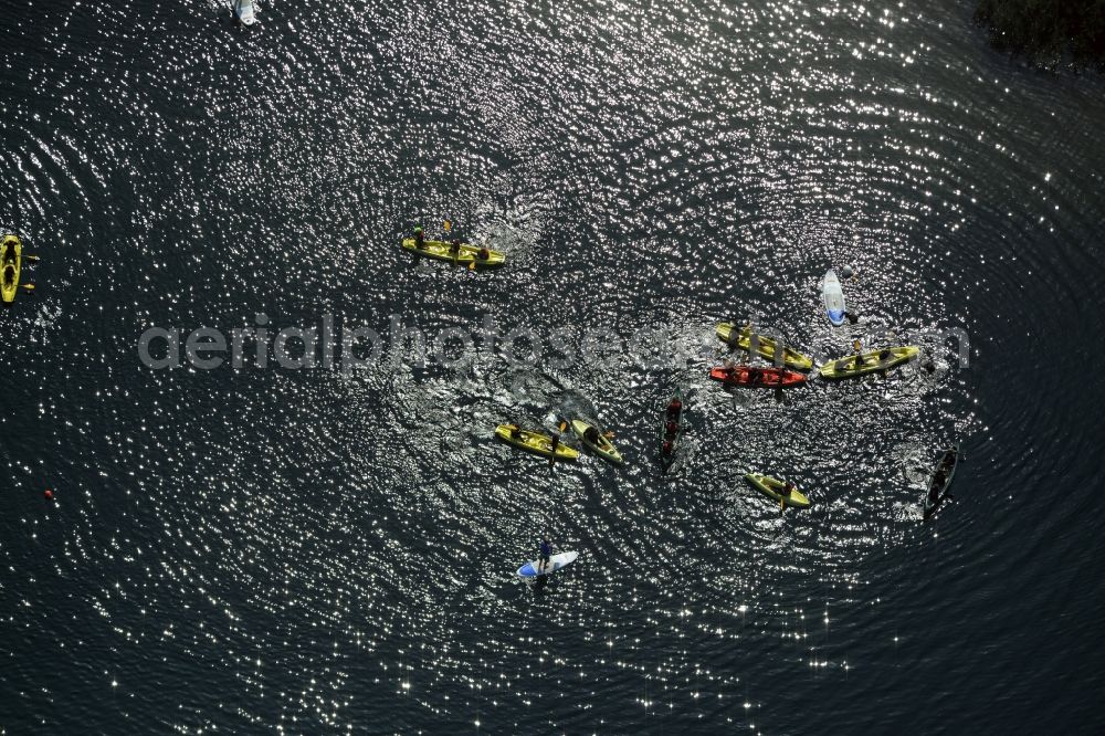 Markkleeberg from above - Canoeists - ride and training Kanupark in Markkleeberg in the state Saxony