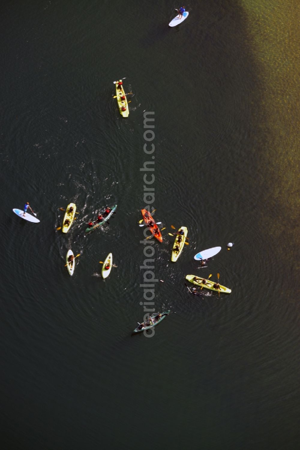 Aerial image Markkleeberg - Canoeists - ride and training Kanupark in Markkleeberg in the state Saxony