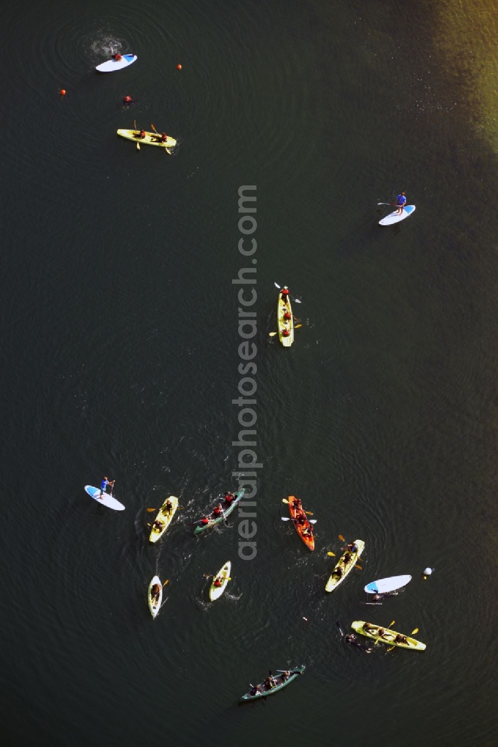 Aerial photograph Markkleeberg - Canoeists - ride and training Kanupark in Markkleeberg in the state Saxony