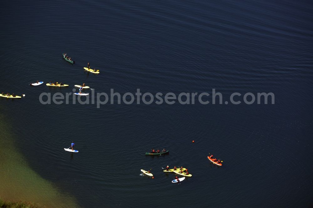 Markkleeberg from above - Canoeists - ride and training Kanupark in Markkleeberg in the state Saxony