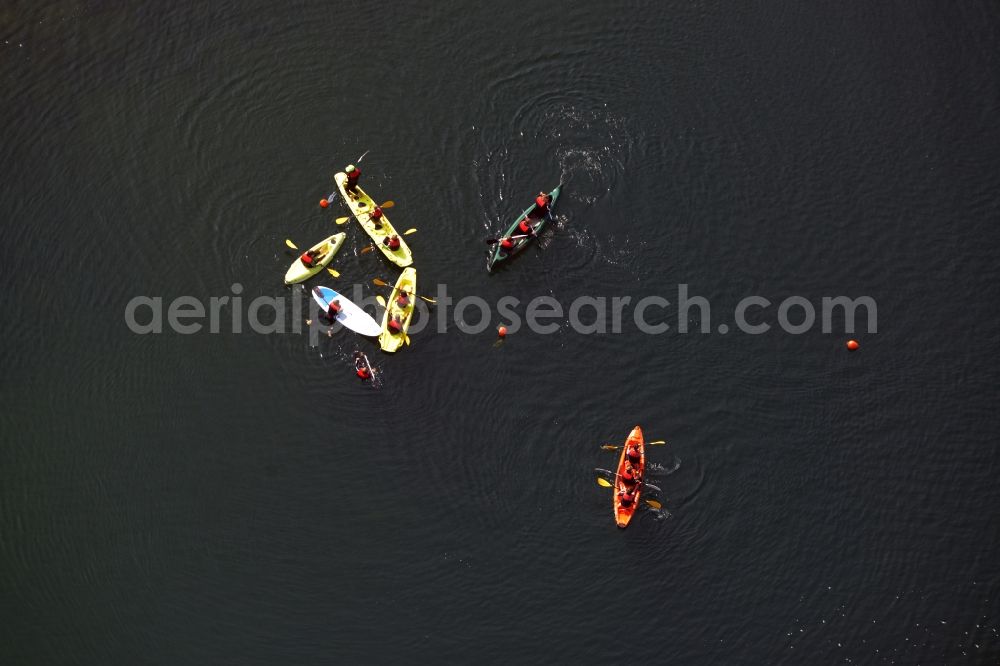 Aerial photograph Markkleeberg - Canoeists - ride and training Kanupark in Markkleeberg in the state Saxony