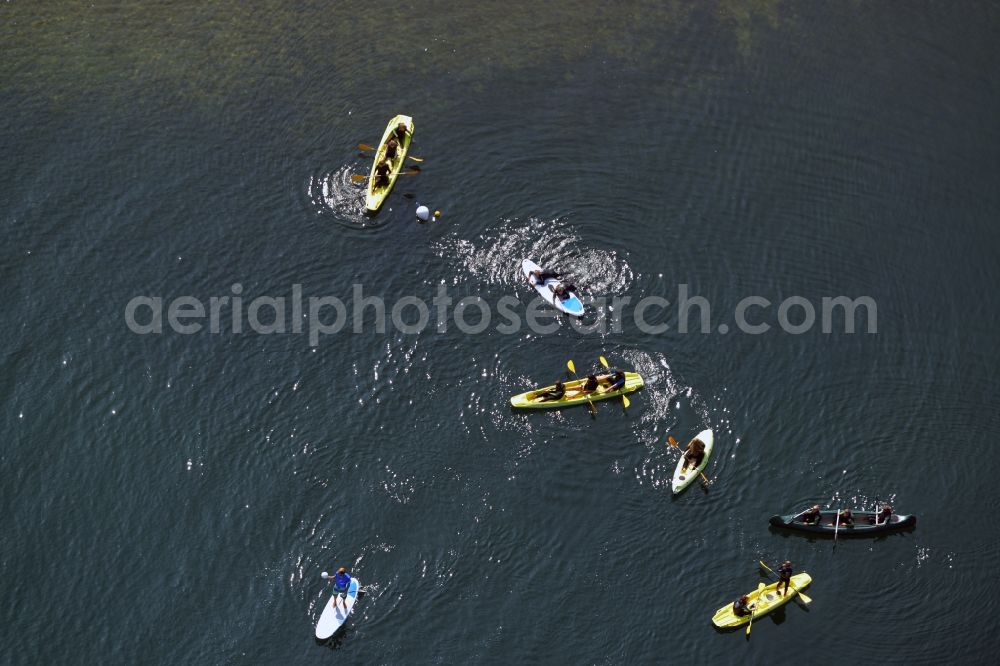 Markkleeberg from above - Canoeists - ride and training Kanupark in Markkleeberg in the state Saxony