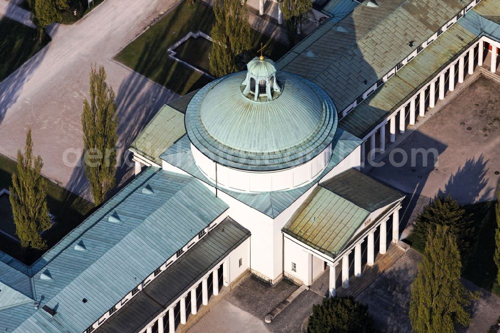 München from the bird's eye view: Chapel on the east cemetery in Munich in Bavaria