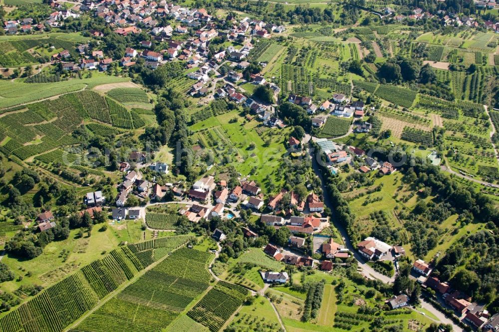 Aerial image Bühl - Town View of the streets and houses of the residential areas in Buehl in the state Baden-Wuerttemberg