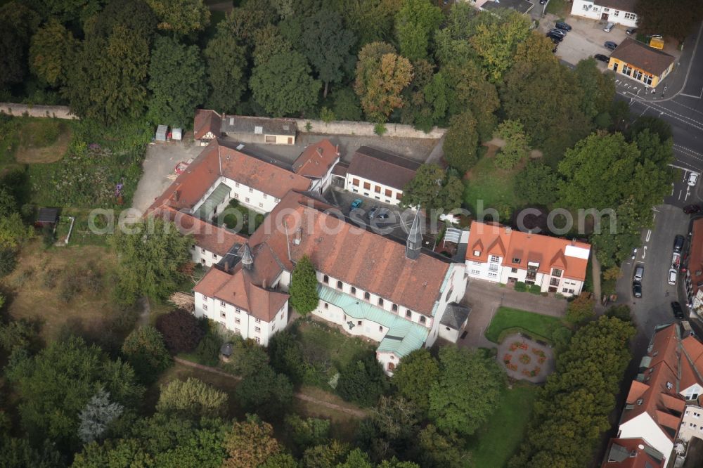 Aerial photograph Aschaffenburg - Capuchin Church and Convent of St. Elizabeth - by 2010 a branch and convent of the Capuchin Order in Aschaffenburg in Bavaria