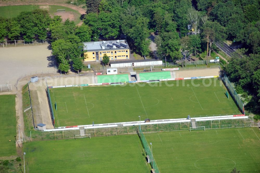 Fürstenwalde from the bird's eye view: Karl-Friedrich-Friesen-Stadium Fürstenwalde in the state Brandenburg