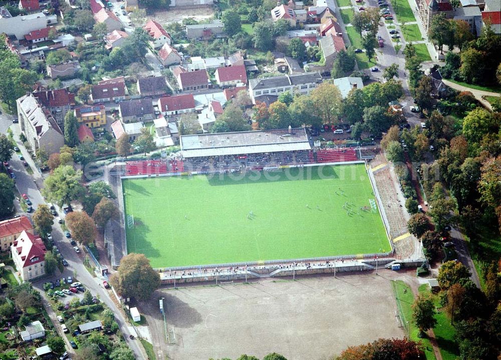 Potsdam - Babelsberg from the bird's eye view: Karl - Liebknecht-Stadion an der Karl - Liebknecht-Straße in Potsdam - Babelsberg.