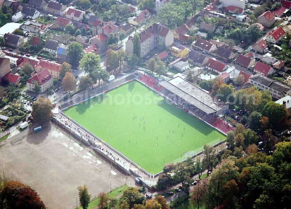 Aerial image Potsdam - Babelsberg - Karl - Liebknecht-Stadion an der Karl - Liebknecht-Straße in Potsdam - Babelsberg.