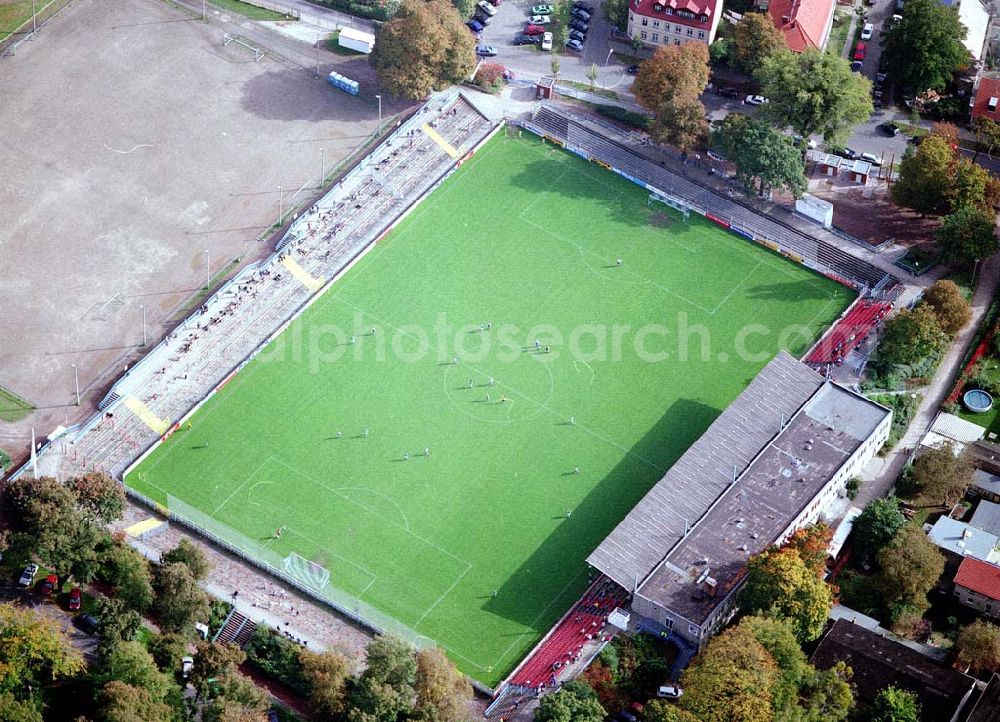 Aerial photograph Potsdam - Babelsberg - Karl - Liebknecht-Stadion an der Karl - Liebknecht-Straße in Potsdam - Babelsberg.