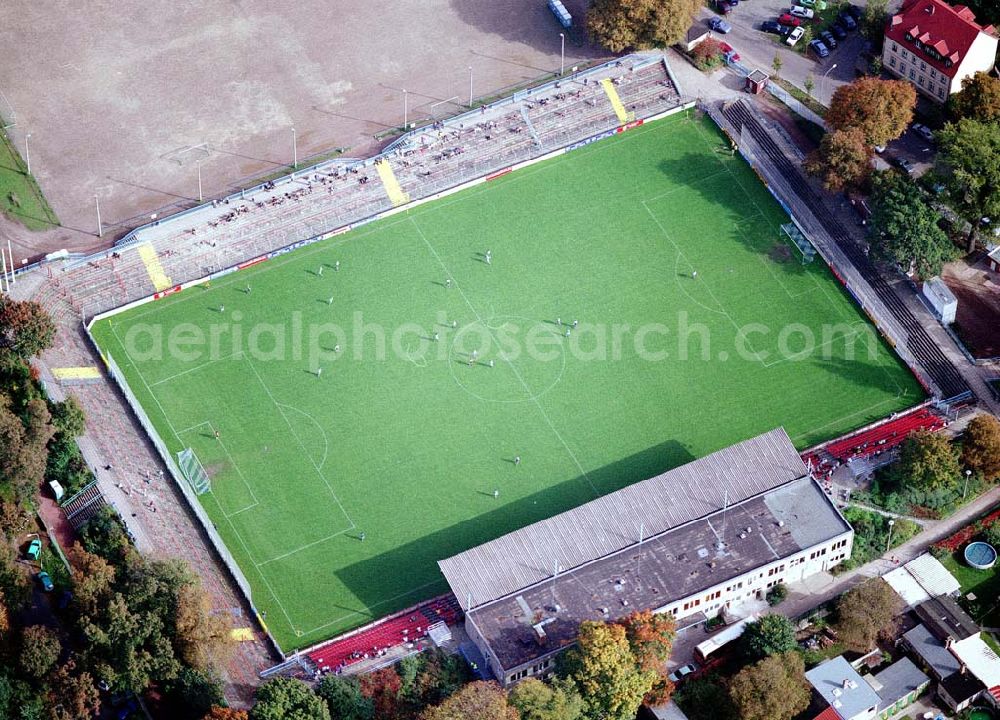 Potsdam - Babelsberg from above - Karl - Liebknecht-Stadion an der Karl - Liebknecht-Straße in Potsdam - Babelsberg.