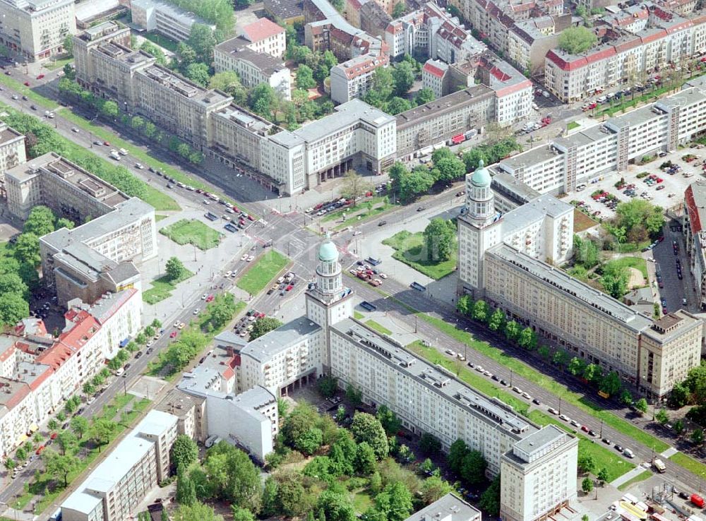 Aerial photograph Berlin - Friedrichshain - Karl-Marx-Allee in Berlin - Friedrichshain.