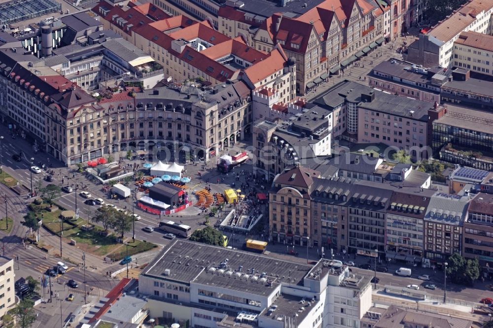 Aerial image München - Karlsplatz- Stachus place in downtown Munich in the state Bavaria