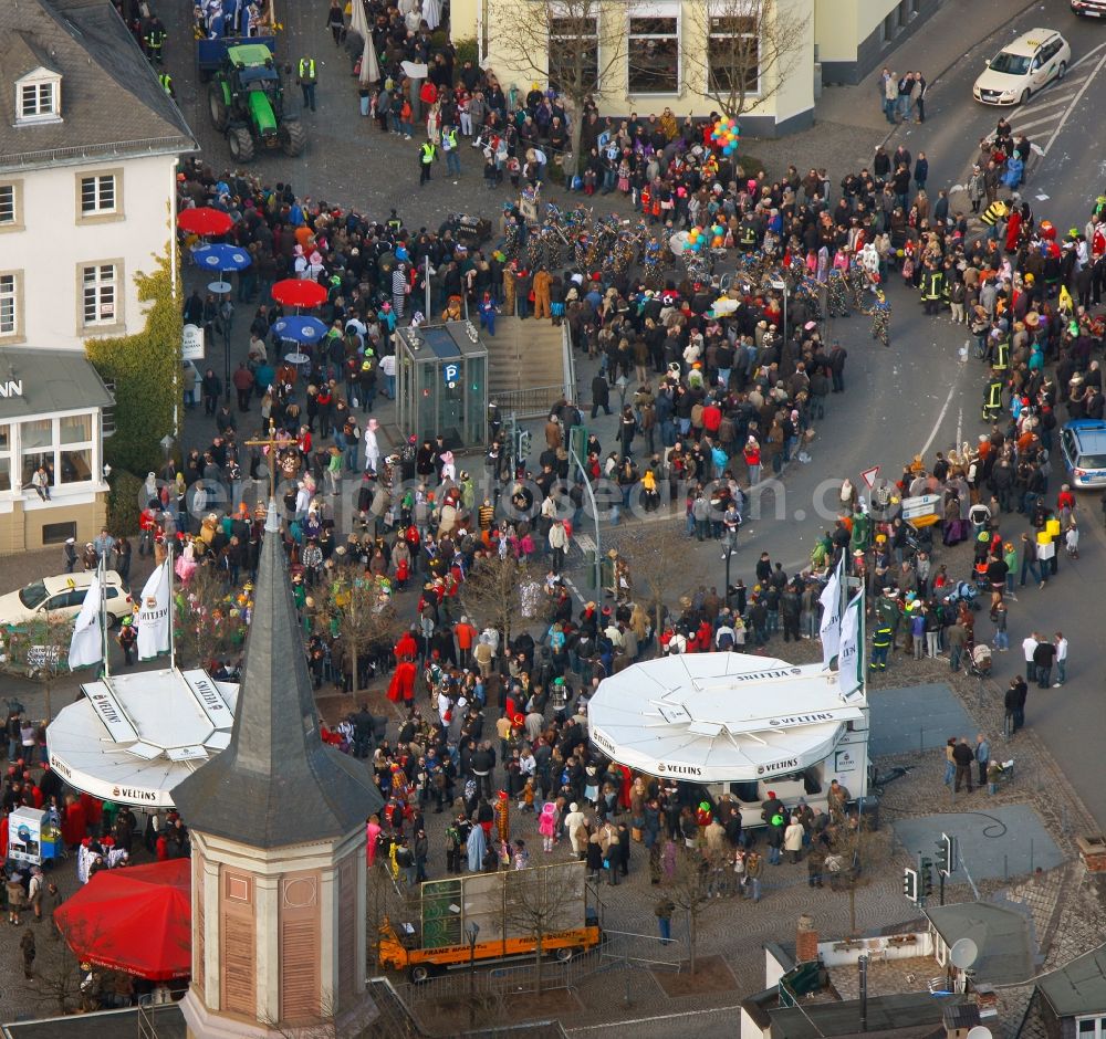 Arnsberg from above - Carnival on the Neumarkt in Arnsberg in North Rhine-Westphalia