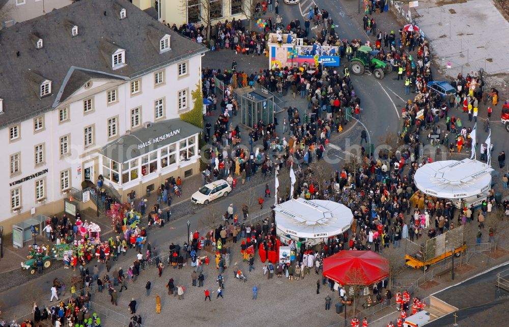 Aerial image Arnsberg - Carnival on the Neumarkt in Arnsberg in North Rhine-Westphalia