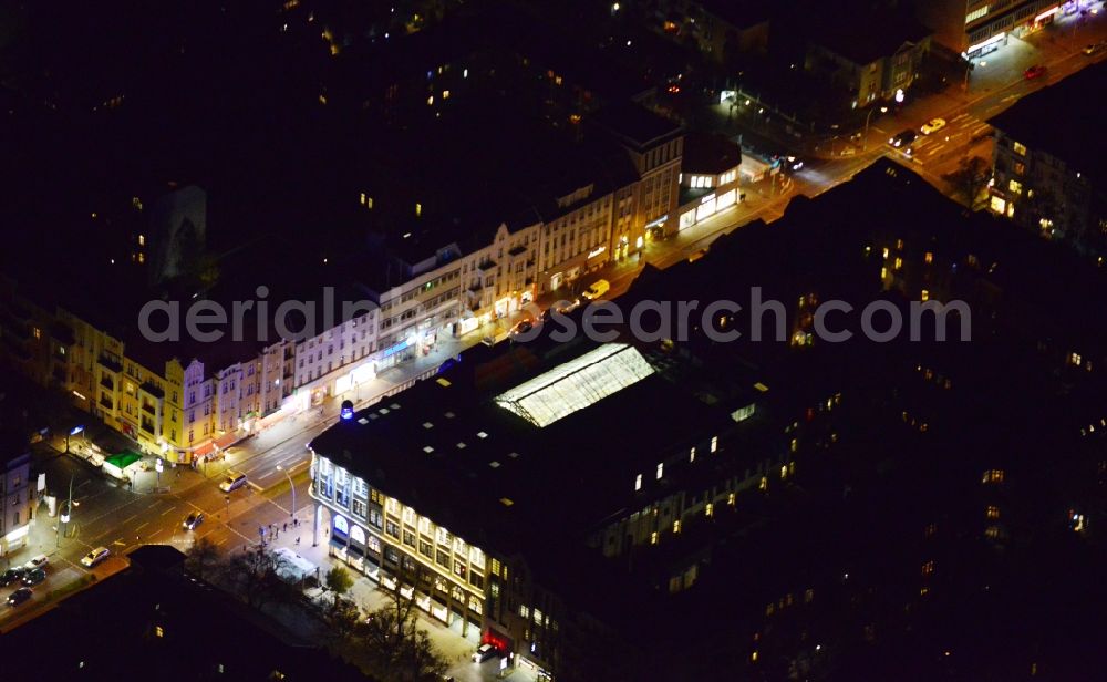 Aerial photograph Berlin - Night image with a view over the shopping center at the Tempelhofer Damm in the district Tempelhof-Schoeneberg in Berlin