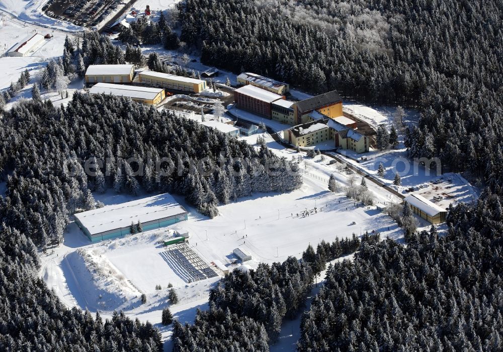 Aerial photograph Oberschönau - Barracks at the race track in Oberschoenau in Thuringia