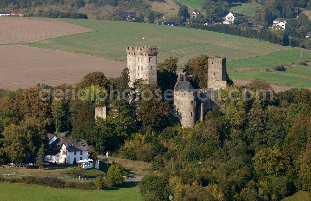 Pelm from above - View of the Kasselburg near the town of Pelm in the state of Rhineland-Palatinate