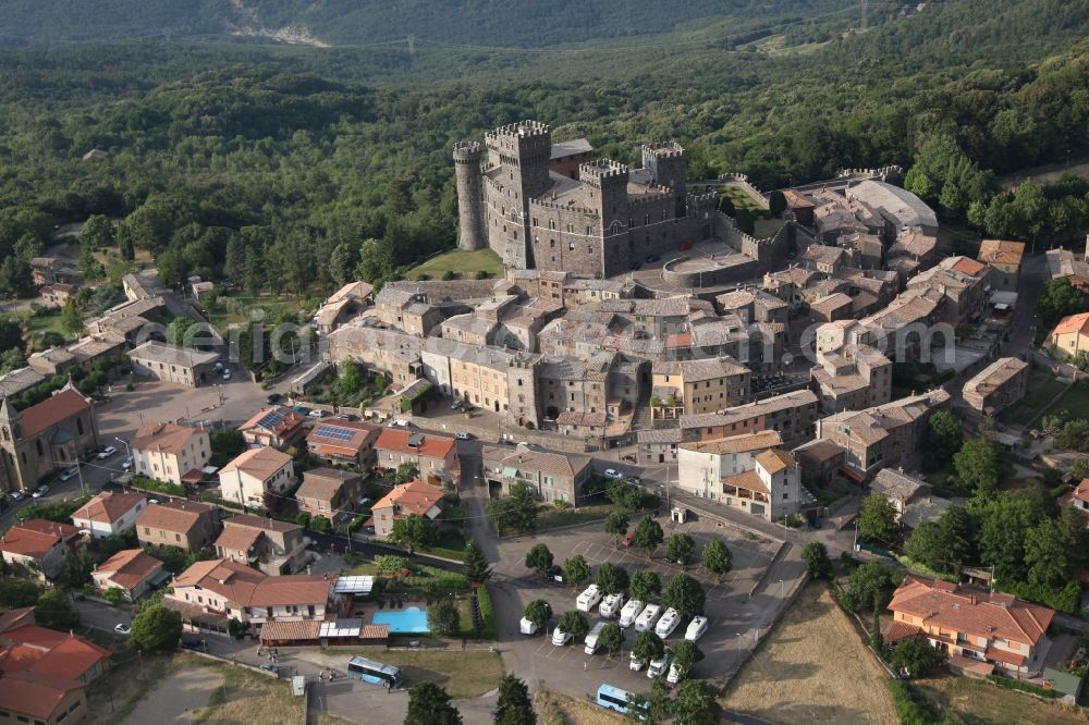 Aerial image Torre Alfina - The Kastel of Torre Alfina is a medieval castle and part of Acquapendente in Lazio in Italy. Torre Alfina is one of the most beautiful villages in Italy