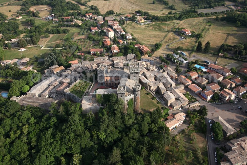 Torre Alfina from the bird's eye view: The Kastel of Torre Alfina is a medieval castle and part of Acquapendente in Lazio in Italy. Torre Alfina is one of the most beautiful villages in Italy