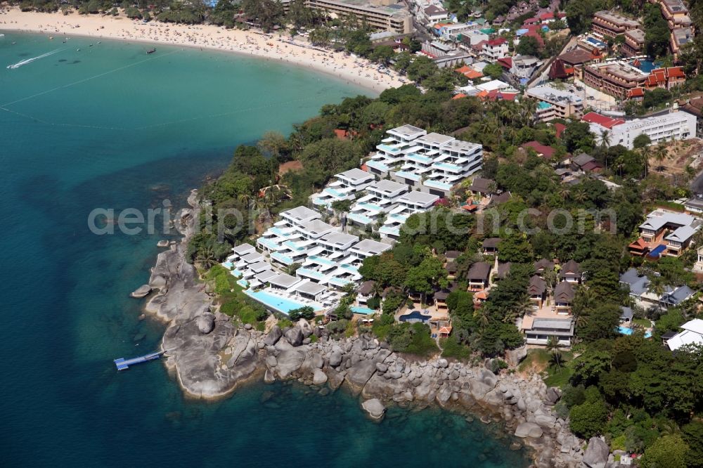 Karon from the bird's eye view: Kata Beach in front of the town Karon on the island of Phuket in Thailand