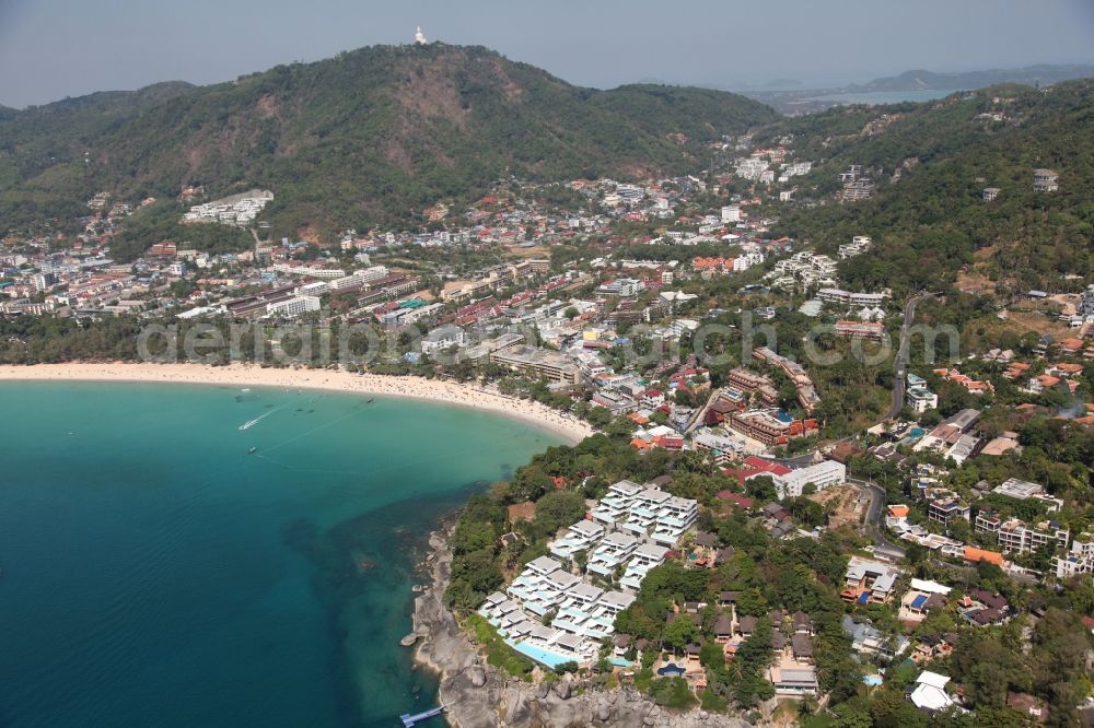 Aerial image Karon - Kata Beach in front of the town Karon on the island of Phuket in Thailand