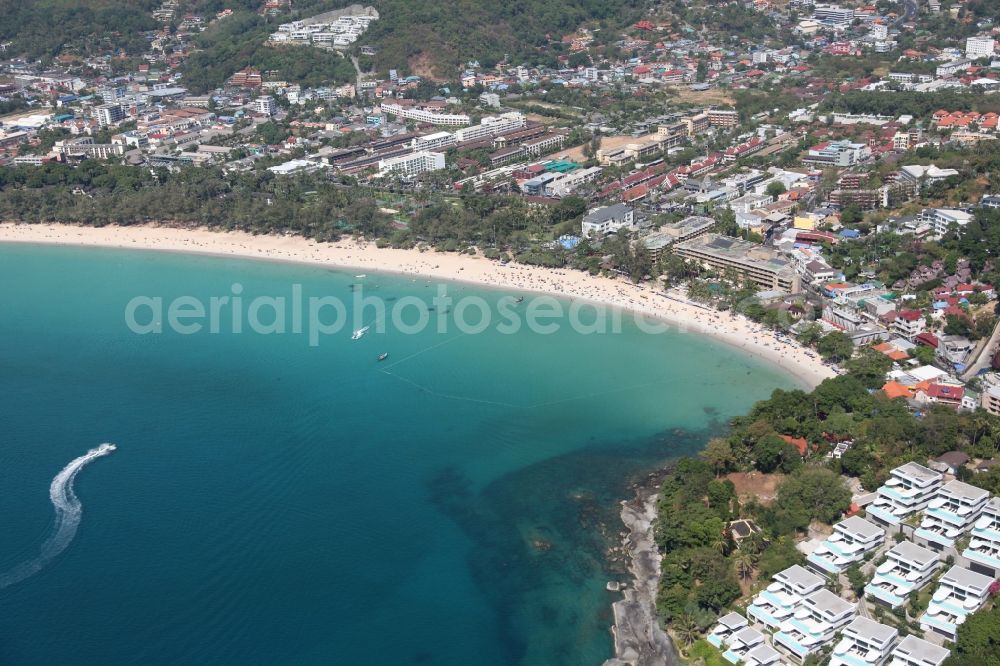 Aerial photograph Karon - Kata Beach in front of the town Karon on the island of Phuket in Thailand