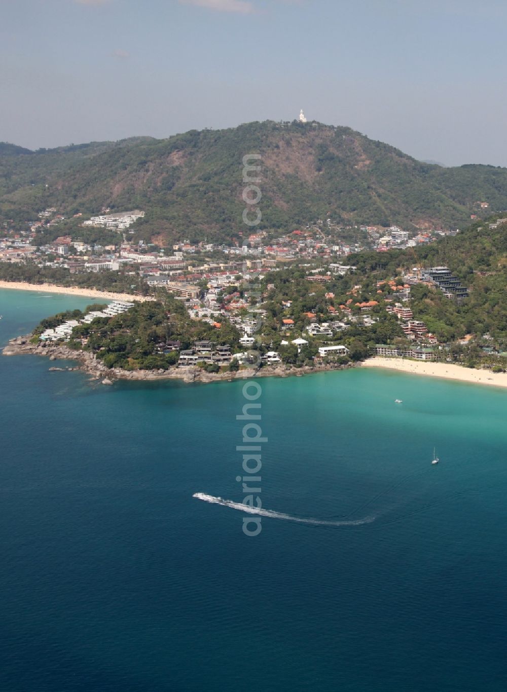 Aerial image Karon - Kata Noi Beach in front of the town Karon on the island of Phuket in Thailand