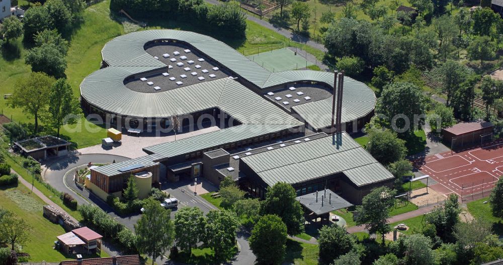 Aerial image Fuchsstadt - Das Gebäude der Wolfgang Gerberen und staatlich anerkannten Katharinen-Schule. Träger der Förderschule ist die Lebenshilfe für Behinderte e.V. Schweinfurt. The building of the Wolfgang Gerbere and state-recognized Katharinen School. lebenshilfe-schweinfurt.de