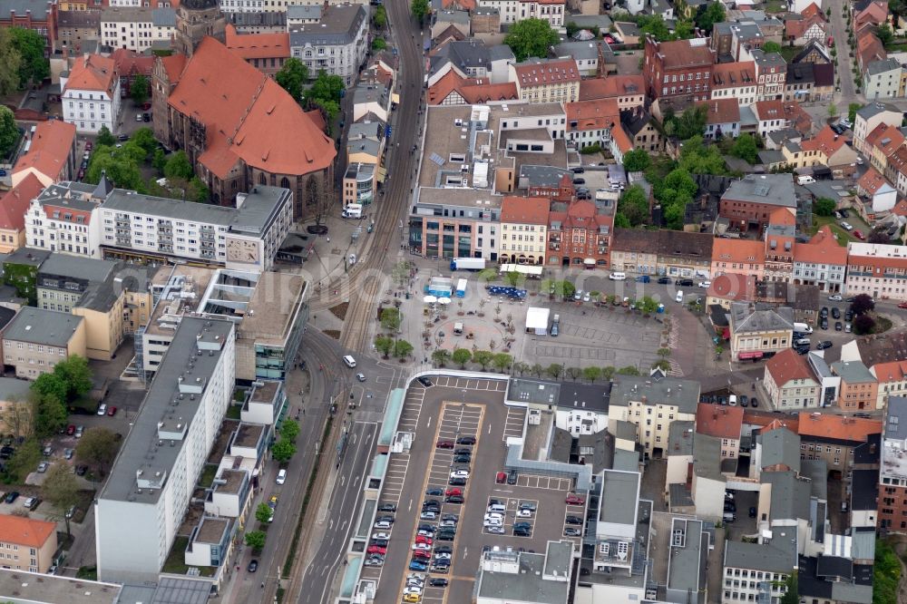 Aerial image Brandenburg an der Havel - Sankt Katharinen in Brandenburg an der Havel in the State of Brandenburg is a three-naved late Gothic Hall church and the Evangelical Parish Church of the new town in Brandenburg an der Havel. It is a masterpiece of North German brick Gothic, and the largest church in the city