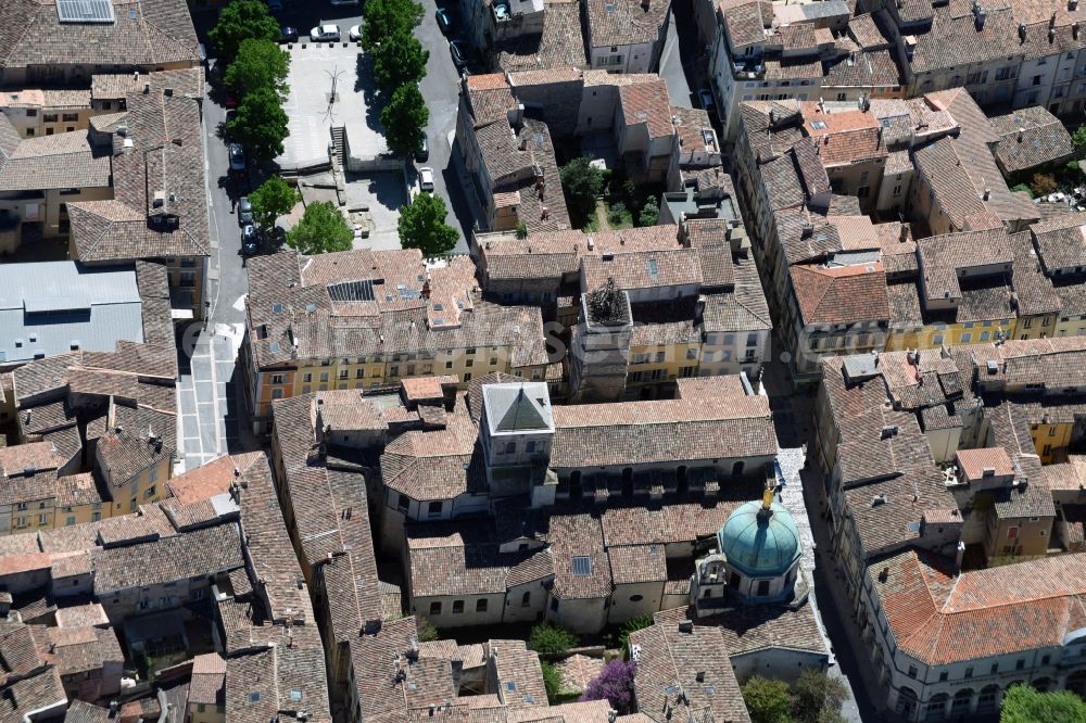 Aerial image Apt - Church building of the cathedral of Cathédrale Sainte-Anne in Apt in Provence-Alpes-Cote d'Azur, France